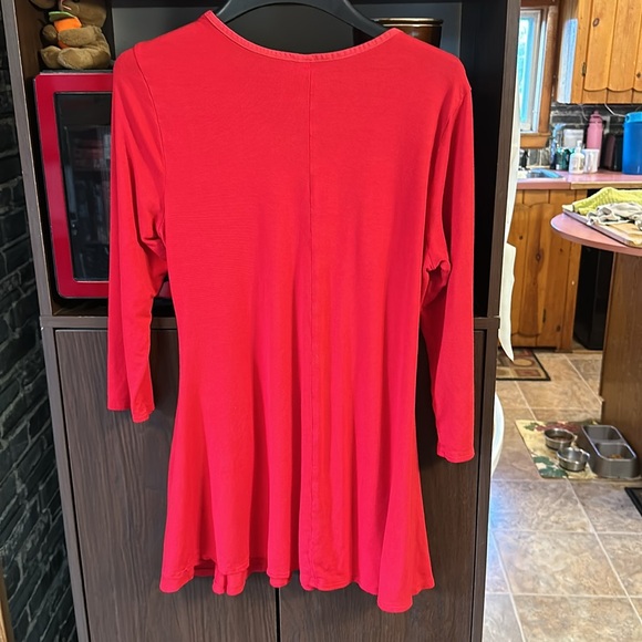 24seven Comfort Apparel Womens Three Quarter Sleeve V-Neck Tunic Top in size L - Picture 4 of 4